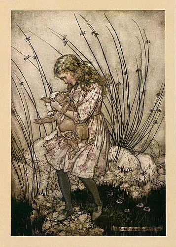 It grunted again so violently that she looked down into its face in some alarm – Arthur Rackham Tablo