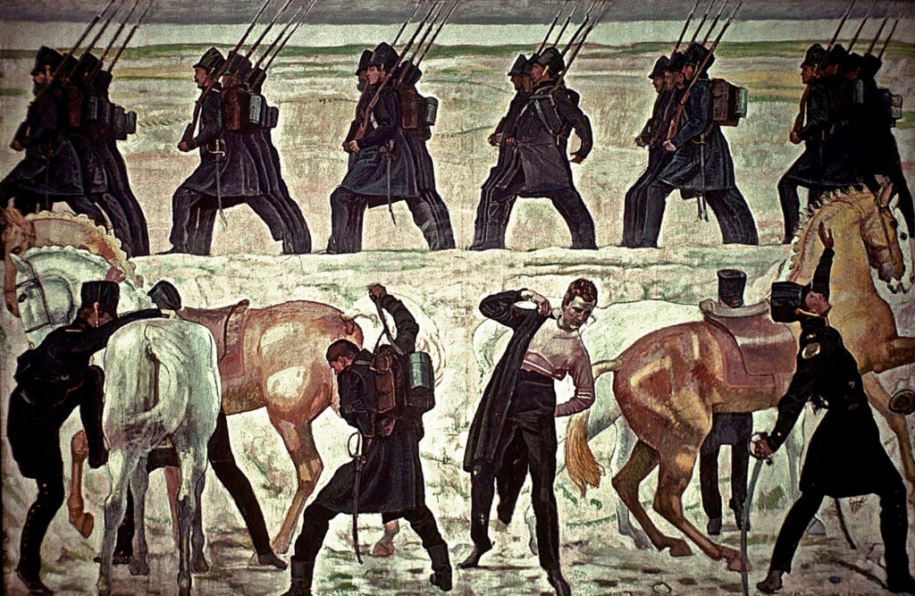 Jena Students Depart for the War of Liberation, 1813 (1908) - Ferdinand Hodler Tablo