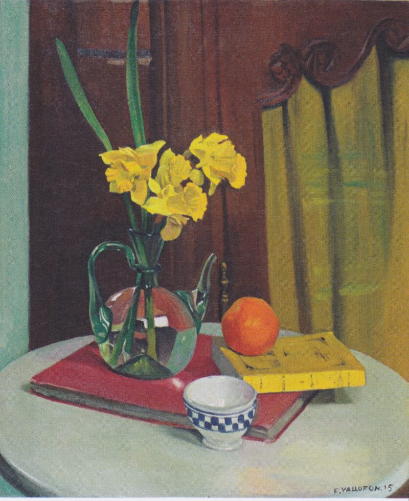 Jug with yellow daffodils (1915) - Félix Vallotton Tablo