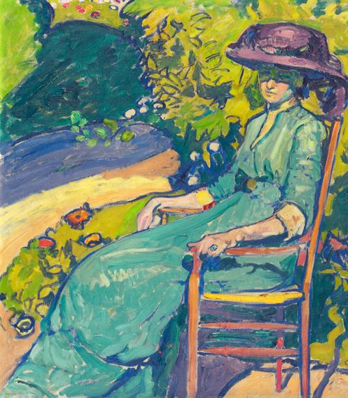 Junge Frau Im Garten (Amy Moser) (1910) – Cuno Amiet Tablo