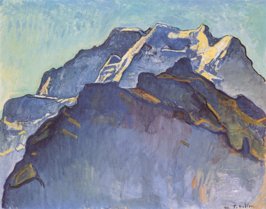 Jungfrau massif and Schwarzmonch (1911) - Ferdinand Hodler Tablo