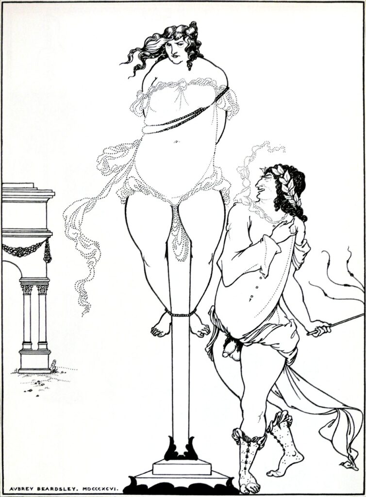 Juvenal Scourging Woman (1896) – Aubrey Beardsley Tablo