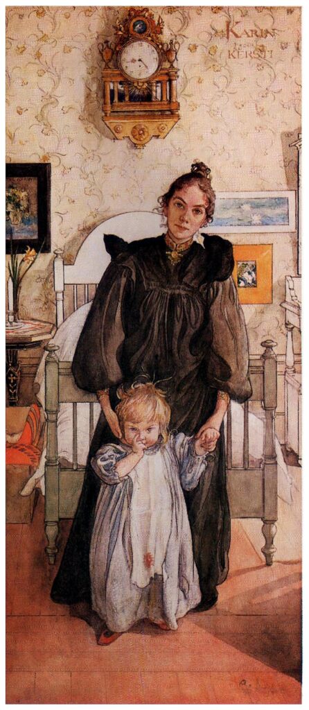 Karin and Kersti (1898) - Carl Larsson Tablo