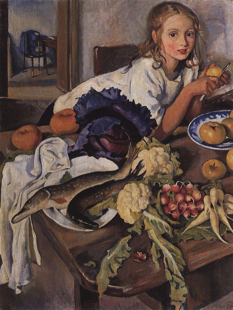 Katya still life (1923) – Zinaida Serebriakova Tablo