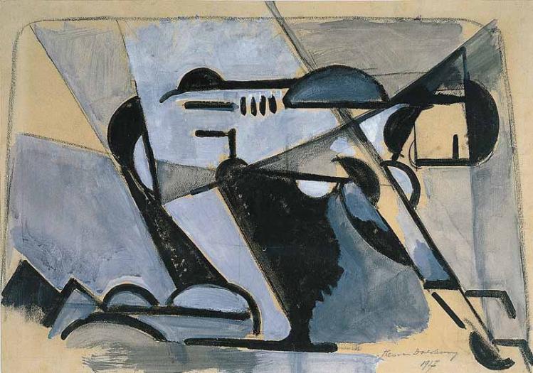 Kneeling nude – Theo van Doesburg Tablo