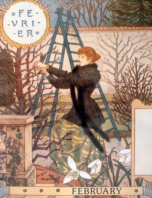 La Belle Jardiniere – February (1896) – Eugène Grasset Tablo