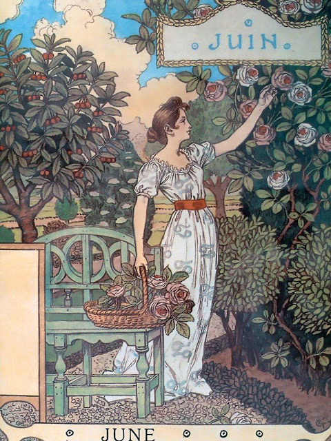 La Belle Jardiniere – June (1896) – Eugène Grasset Tablo