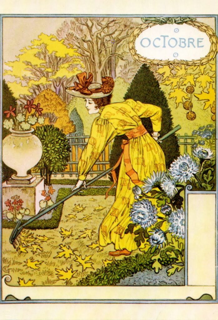 La Belle Jardiniere – Octobre (1896) - Eugène Grasset Tablo
