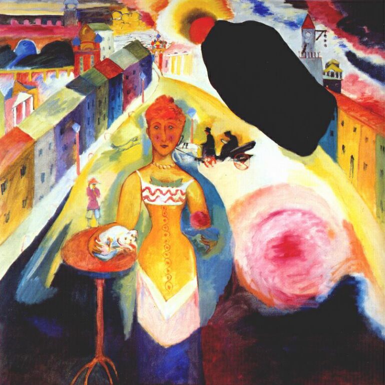 Lady in Moscow (1912) – Wassily Kandinsky Tablo