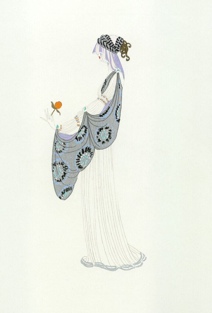 Lady with a Rose - Erté Tablo