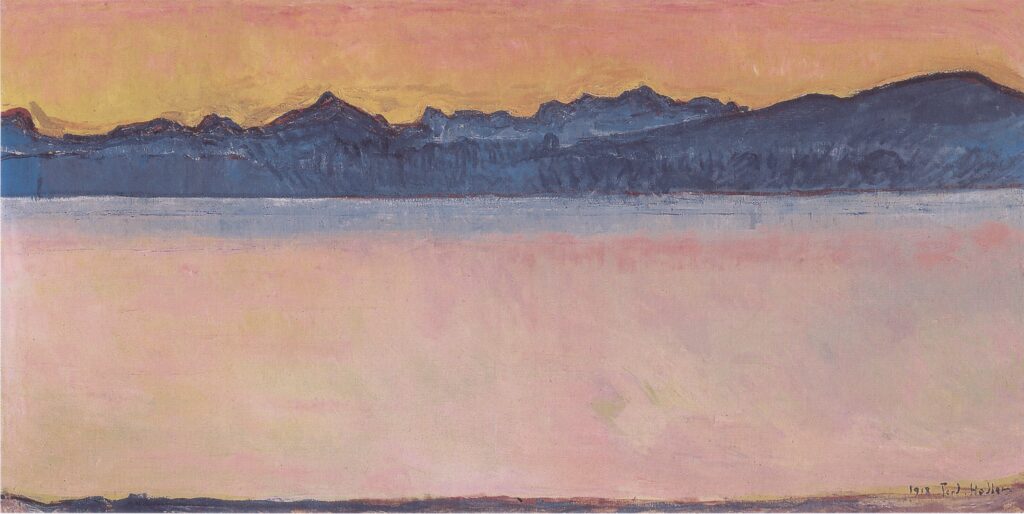 Lake Geneva with Mont Blanc at dawn (1918) – Ferdinand Hodler Tablo