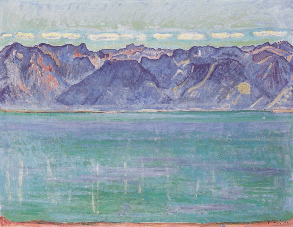 Lake Geneva, overlooking the Savoyerberge (1906) - Ferdinand Hodler Tablo