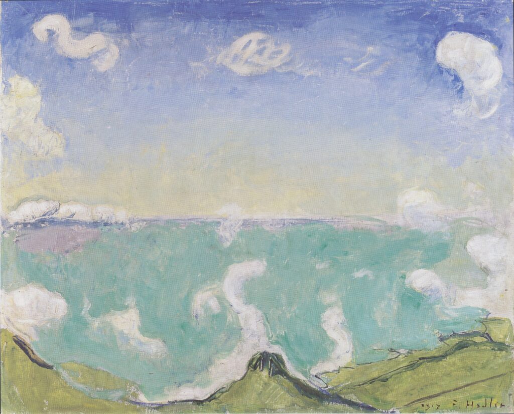 Landscape at Caux with increasing clouds (1917) - Ferdinand Hodler Tablo