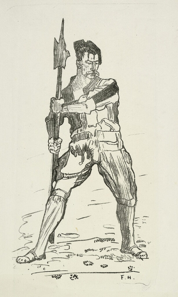 Landsknecht with halberd (1897) - Ferdinand Hodler Tablo