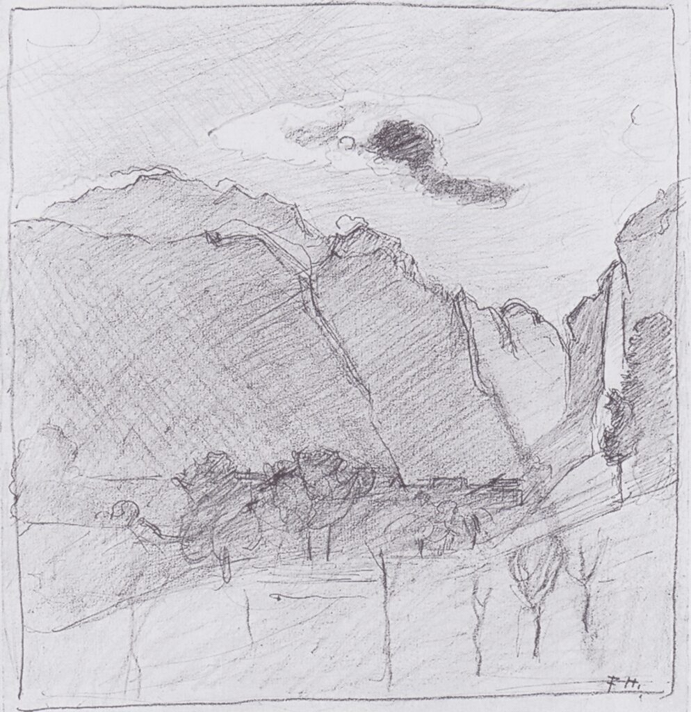 Lauterbrunnen Valley and dust stream in the moonlight (1894) - Ferdinand Hodler Tablo