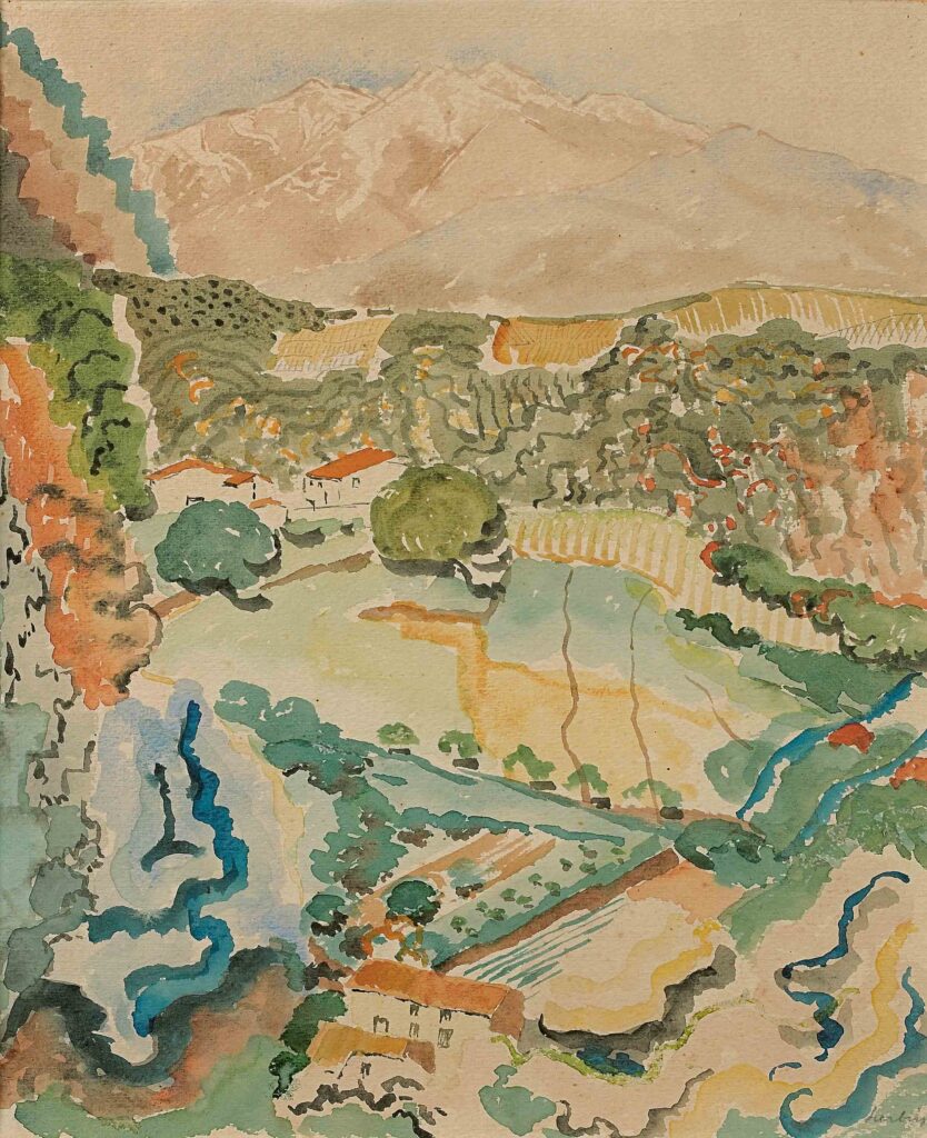 Le massif du Canigou (1923) - Auguste Herbin Tablo