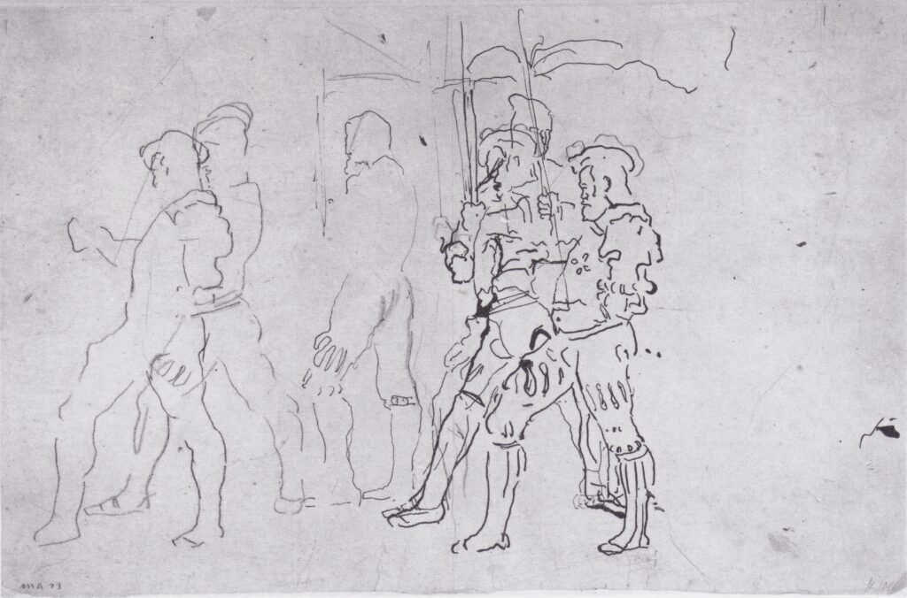 Left border warriors (1899) - Ferdinand Hodler Tablo
