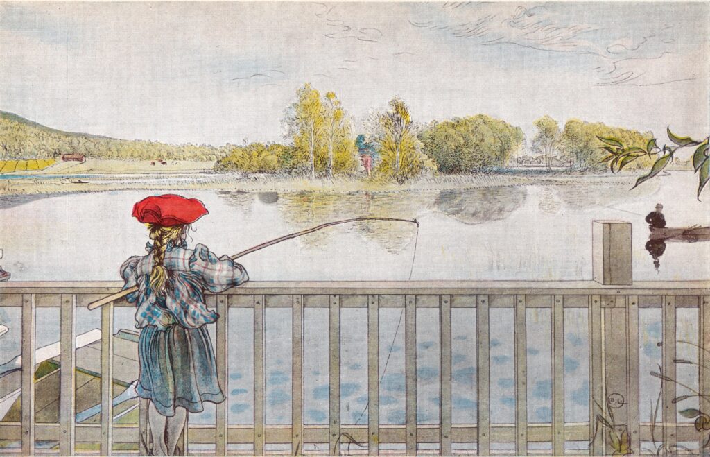 Lisbeth fishing (1898) - Carl Larsson Tablo
