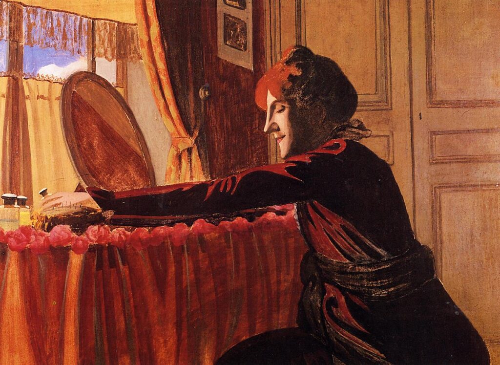 Madame Felix Vallotton at Her Dressing Table (1899) - Félix Vallotton Tablo