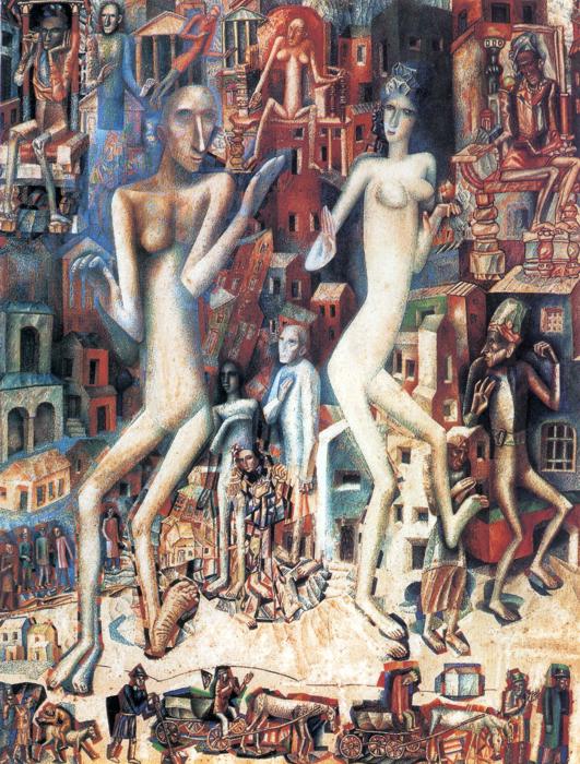 Man and Woman (Adam and Eve) (1912) – Pavel Filonov Tablo