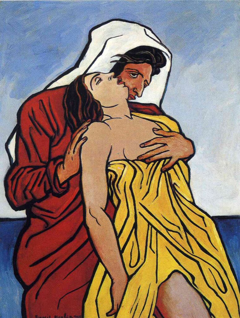 Man and woman by the sea - Francis Picabia Tablo