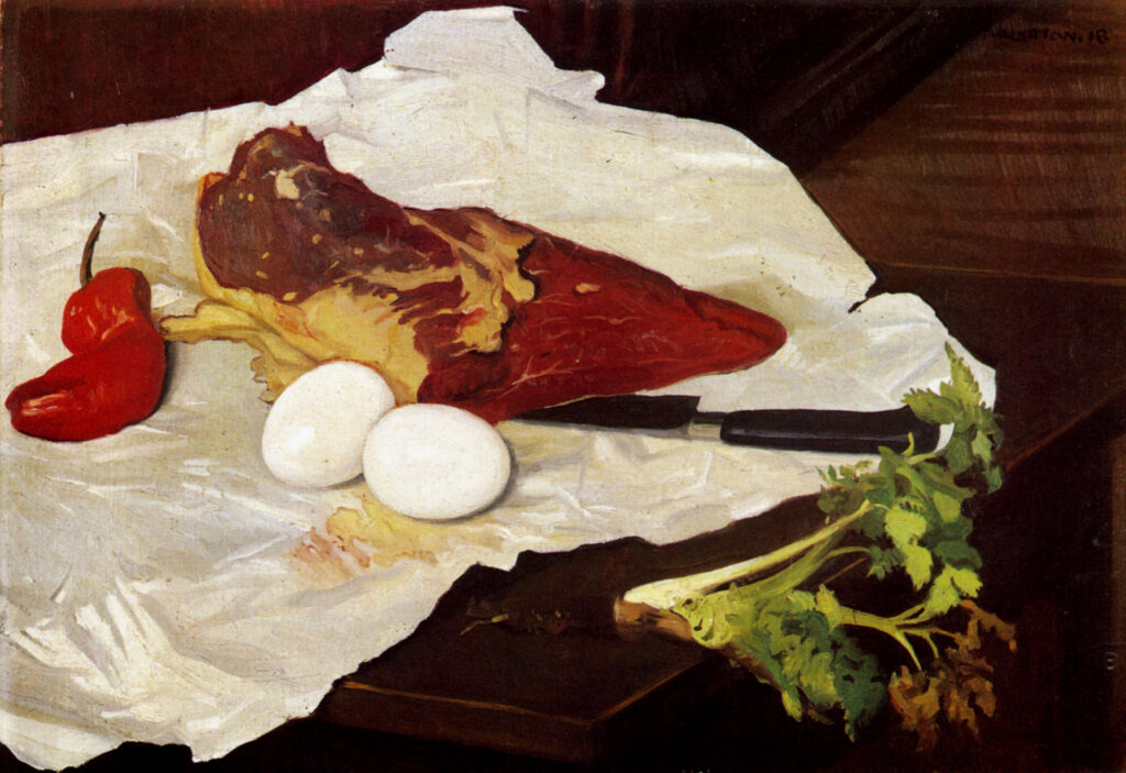 Meat and eggs (1918) – Félix Vallotton Tablo