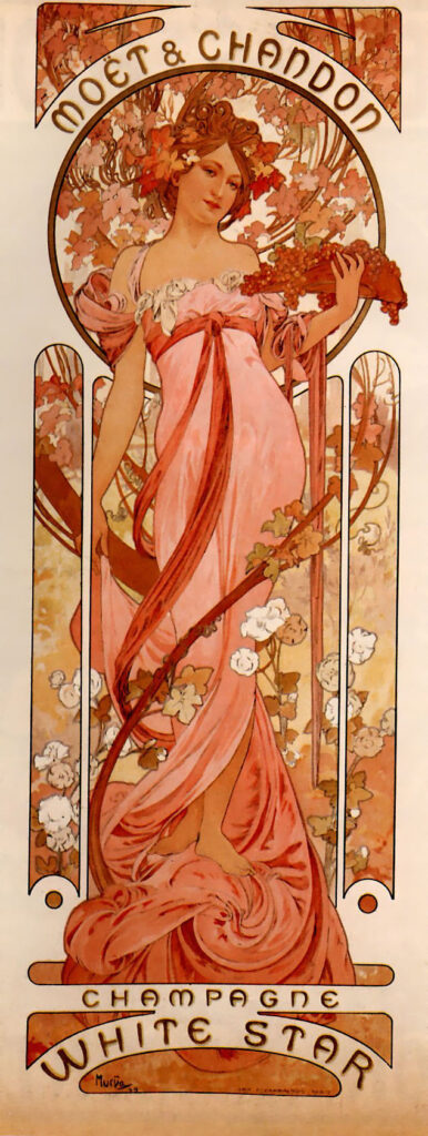 Moet and Chandon White Star (1899) – Alphonse Mucha Tablo