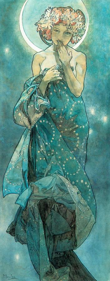 Moonlight – Alphonse Mucha Tablo