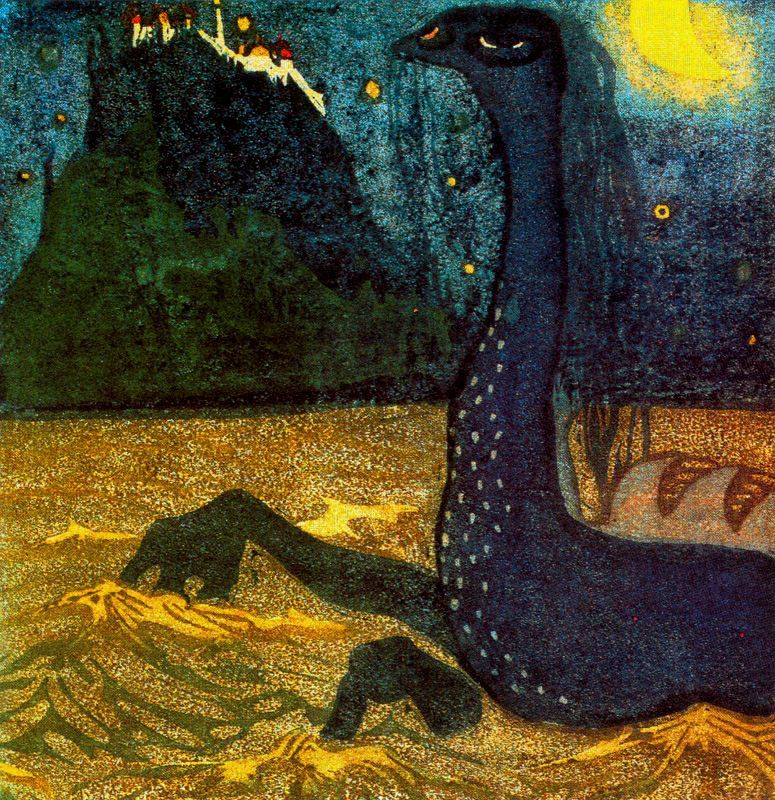 Moonlight night (1907) – Wassily Kandinsky Tablo