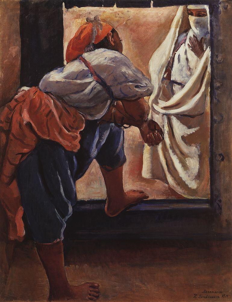 Morocco. Figure in the doorway (1928) – Zinaida Serebriakova Tablo