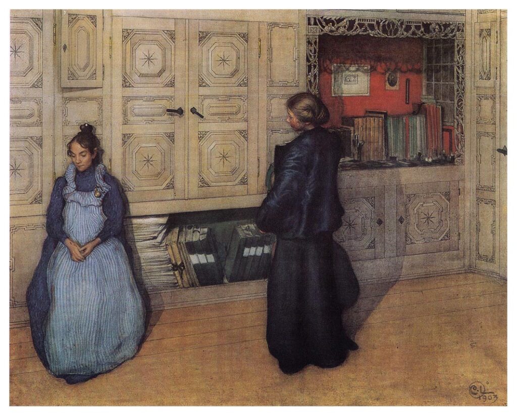 Mother and Daughter (1903) - Carl Larsson Tablo