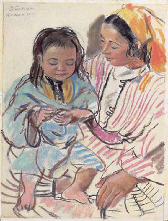 Mother and daughter (1928) – Zinaida Serebriakova Tablo