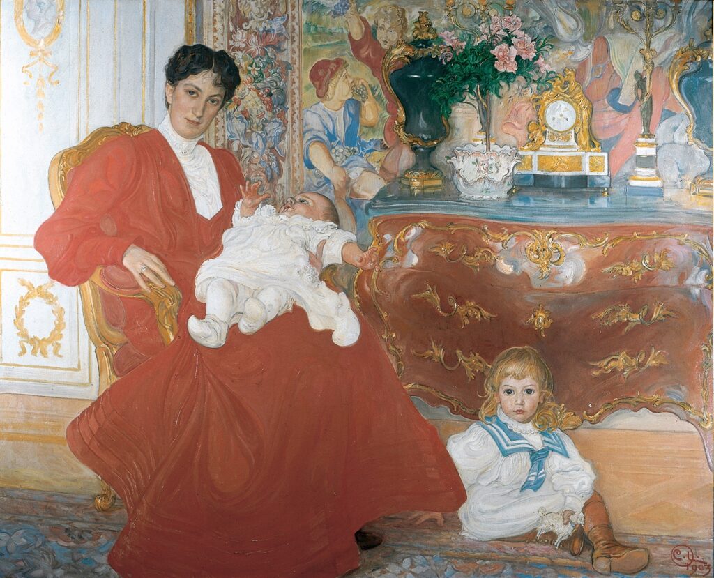 Mrs Dora Lamm and Her Two Eldest Sons (1903) – Carl Larsson Tablo