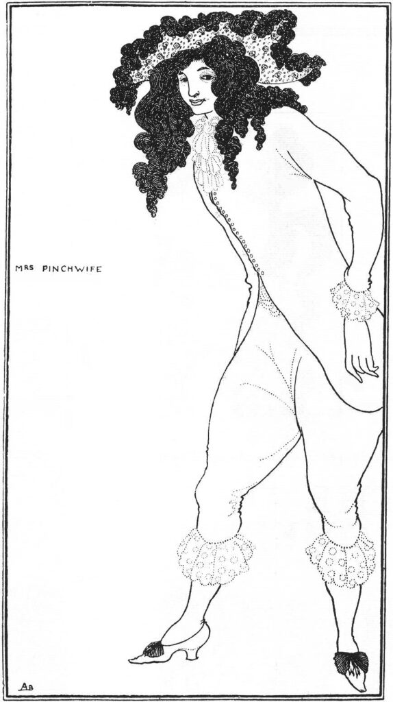 Mrs Pinchwife Country Wife by Wycherley (1896) - Aubrey Beardsley Tablo