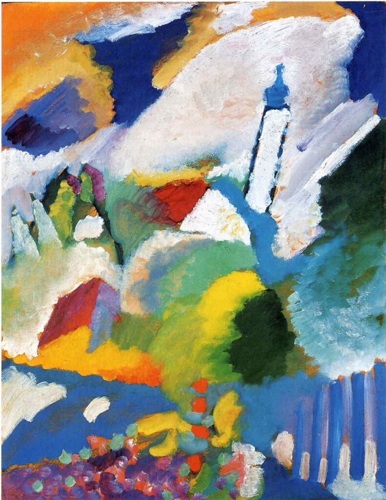 Murnau with a church (1910) - Wassily Kandinsky Tablo