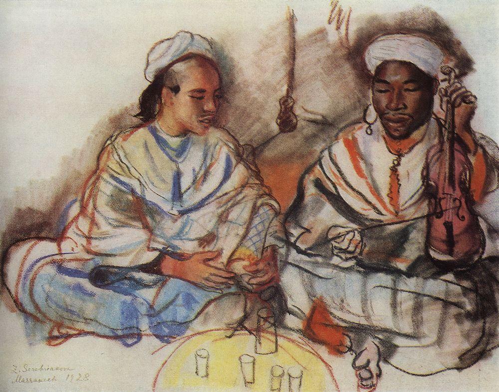 Musicians (Arab and Negro) (1928) – Zinaida Serebriakova Tablo