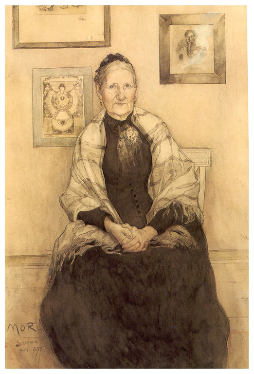 My mother (1893) – Carl Larsson Tablo