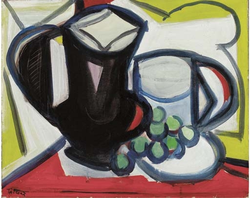 Nature morte au pichet et raisins – Pierre Tal-Coat Tablo