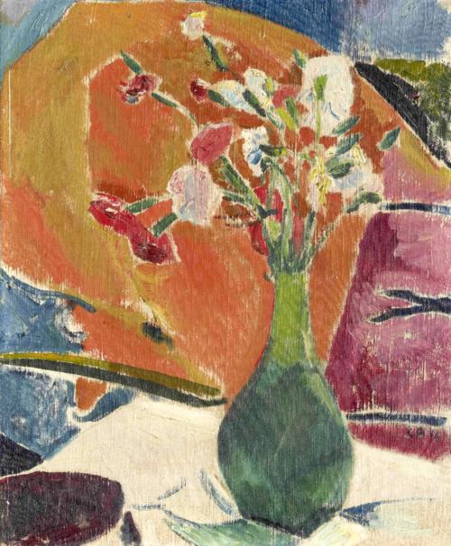 Nelken Auf Orange (1916) – Cuno Amiet Tablo