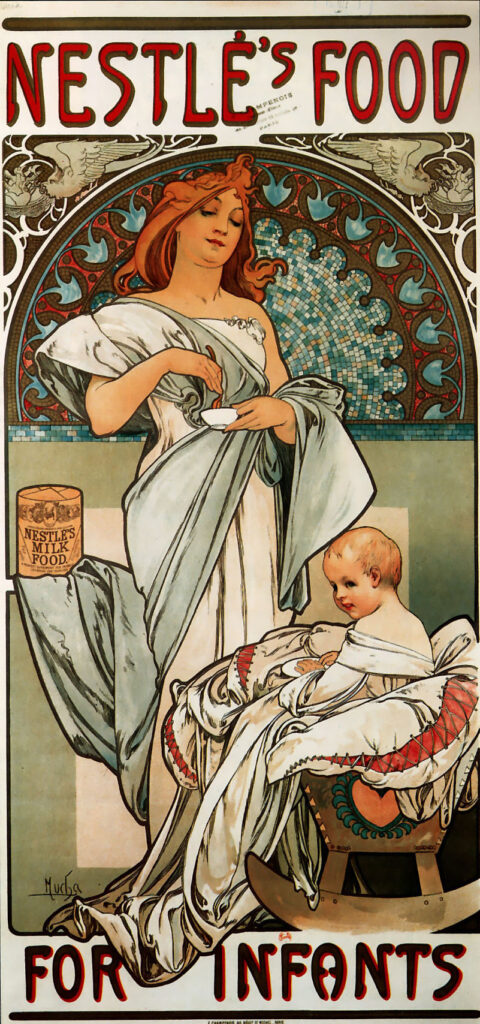 Nestlé`s Food for Infants (1897) - Alphonse Mucha Tablo
