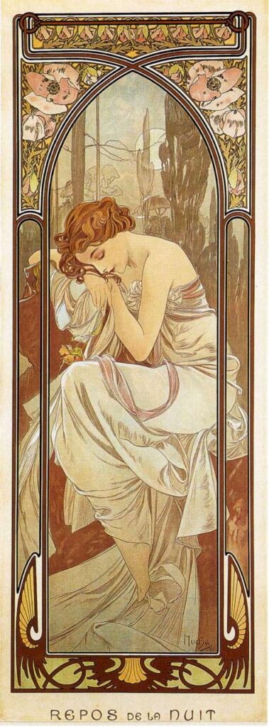 Night’s Rest (1899) – Alphonse Mucha Tablo