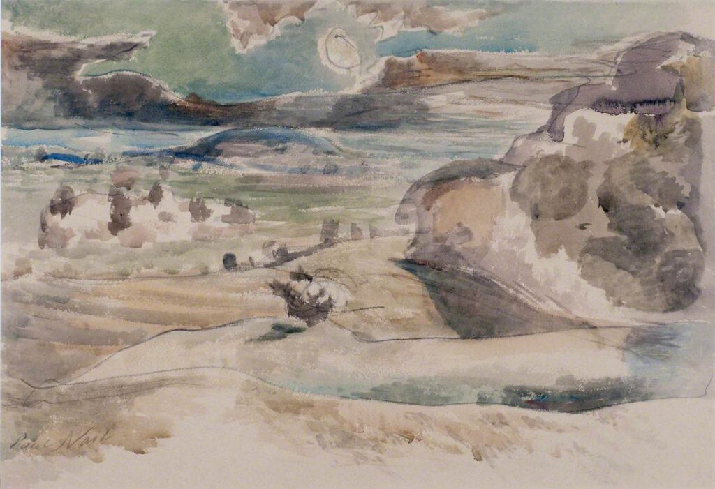 Nocturne, Landscape of the Vale (1944) - Paul Nash Tablo