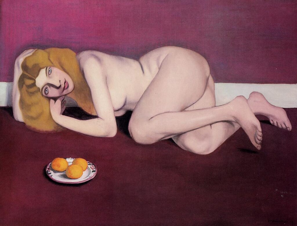 Nude Blond Woman with Tangerines (1913) - Félix Vallotton Tablo