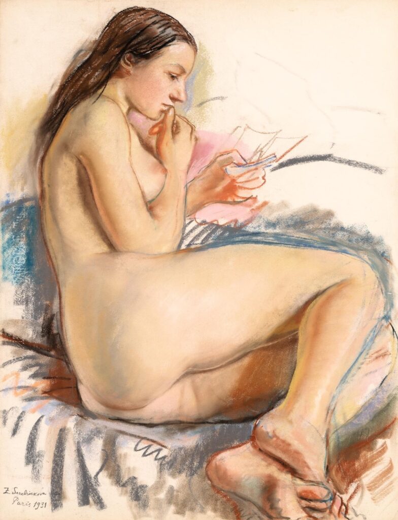 Nude reading (1931) - Zinaida Serebriakova Tablo