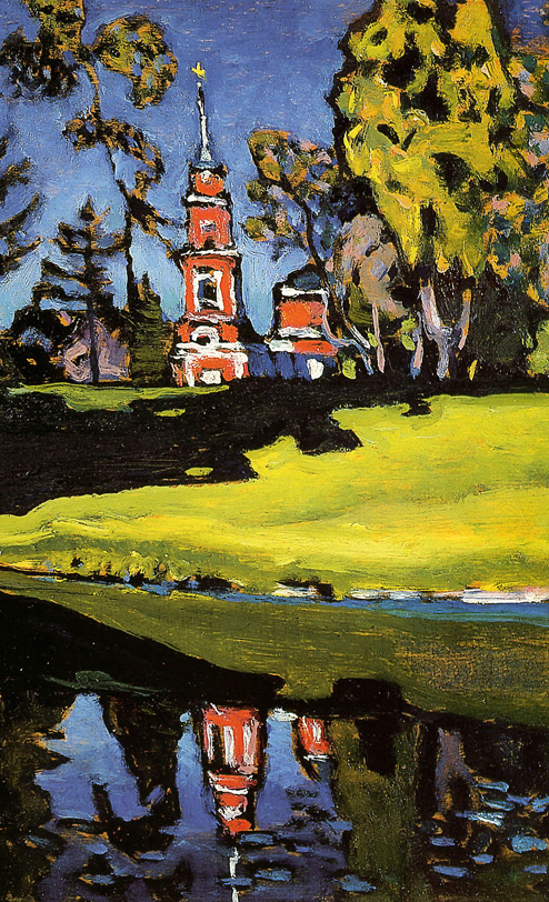 Okhtyrka. Red Church. (1908) – Wassily Kandinsky Tablo