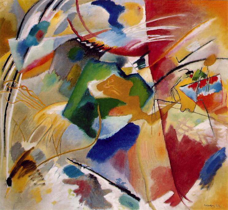 Painting with green center (1913) – Wassily Kandinsky Tablo
