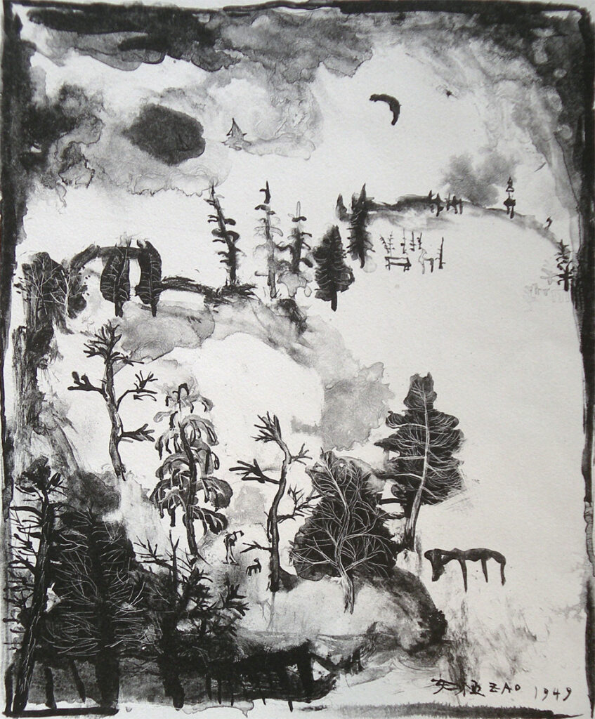 Paysage au croissant de lune (1949) - Zao Wou-Ki Tablo