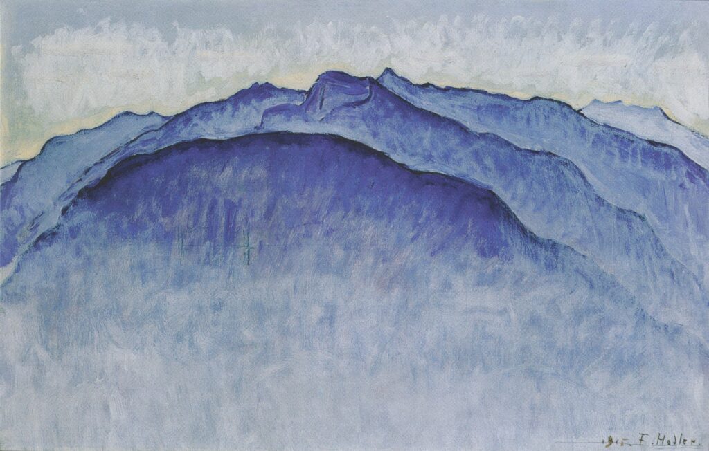 Peaks in the morning (1915) - Ferdinand Hodler Tablo