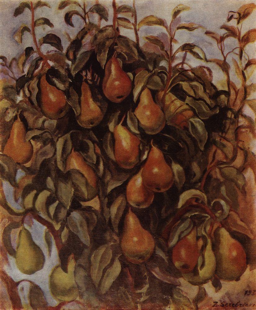 Pears on the branches (1930) – Zinaida Serebriakova Tablo