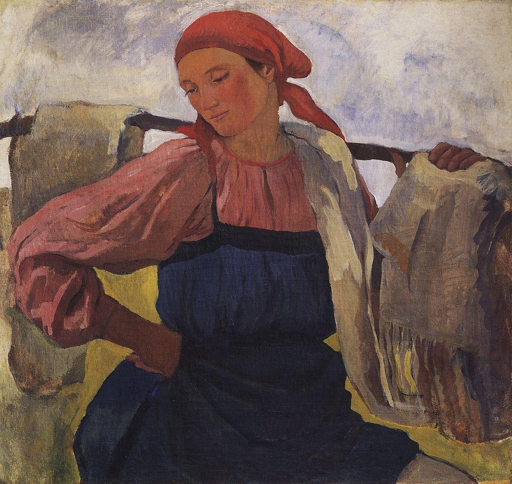 Peasant Woman (with rocker) (1916) – Zinaida Serebriakova Tablo